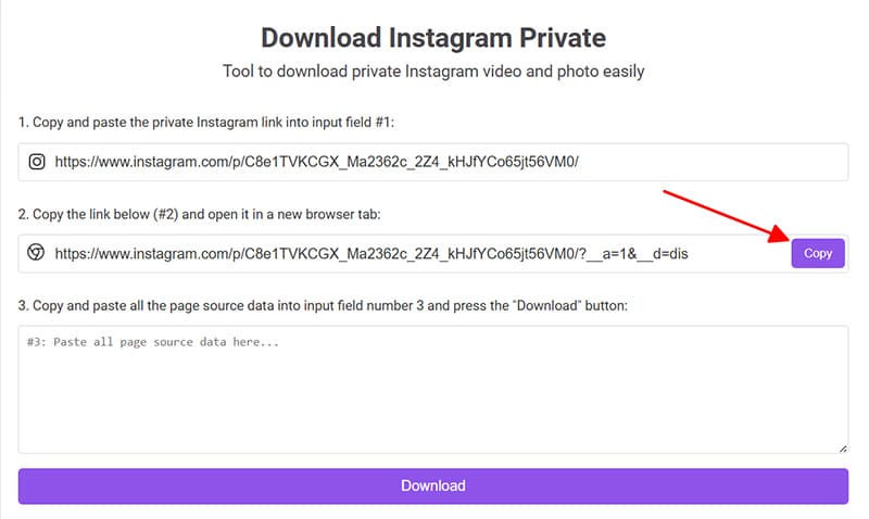 Copy the URL generated on FastDL