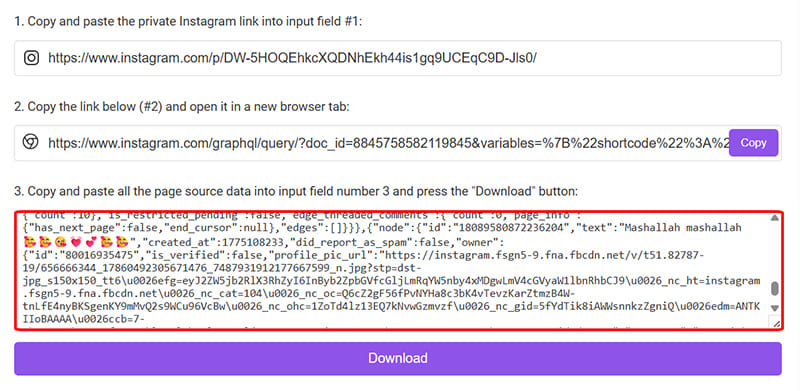 Paste the source code into input box number 3 on FastDL